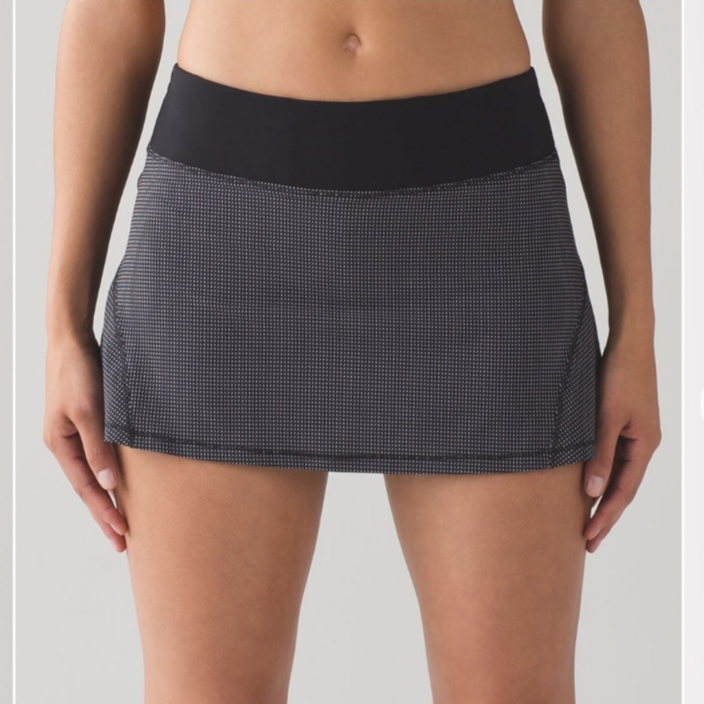 Lululemon Athletic Varsity Skirt Black Polka Dot